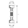 FERRO PWS93 Wąż przyłączeniowy 3/8" x 3/8" 50 cm nakrętno-nakrętny